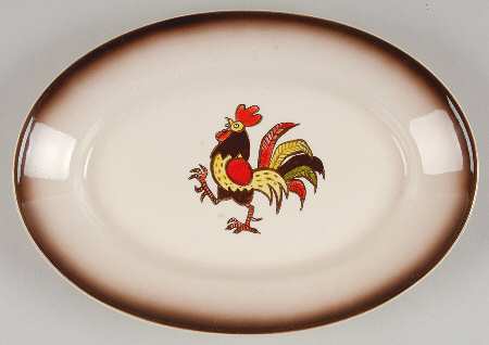 Red Rooster 9" Oval Serving Platter