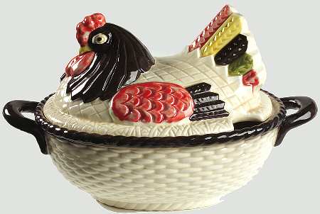 Red Rooster Tureen &  Lid
