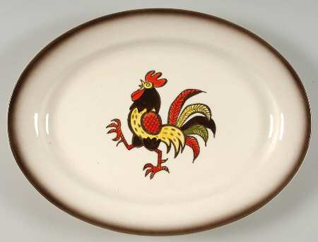 Red Rooster 13" Oval Serving Platter