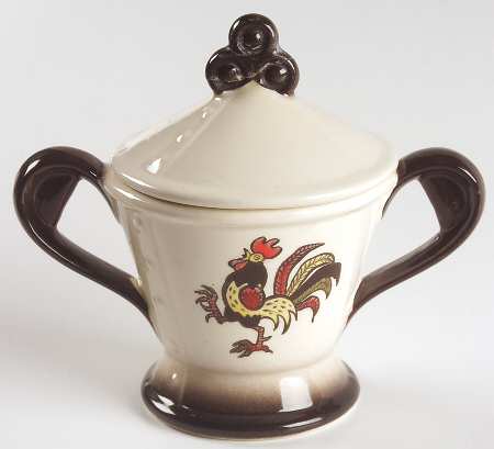 Red Rooster Sugar Bowl & Lid