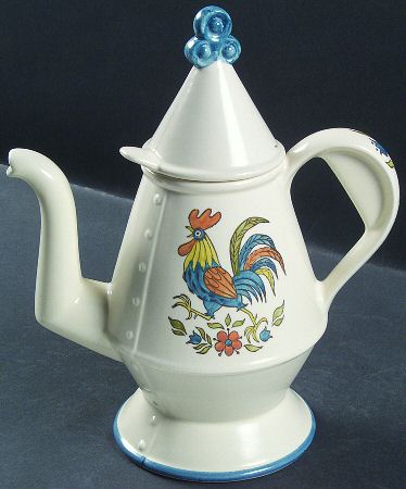Rooster Bleu Coffee Pot & Lid