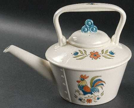 Rooster Bleu Teapot & Lid