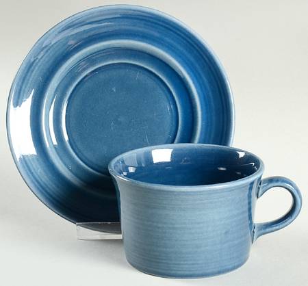 San Clemente Laguna Blue Flat Cup & Saucer Set