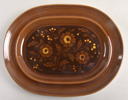 San Clemente Hacienda La Casa Brown 13" Oval Serving Platter