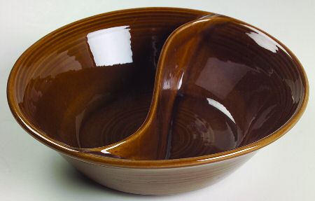 San Clemente Hacienda La Casa Brown Round Divided Vegetable Bowl
