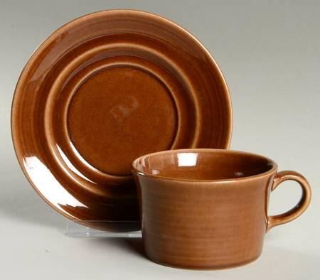San Clemente Hacienda La Casa Brown Flat Cup & Saucer Set