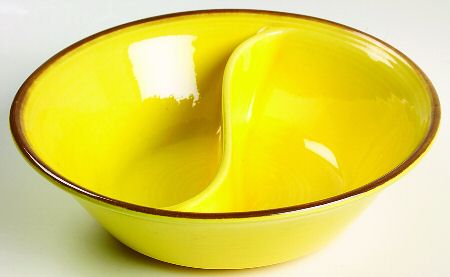 San Clemente Spanish Yellow 9" Round Divided Vegetable Bowl