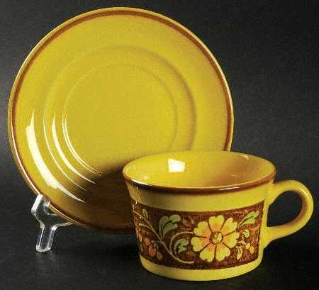 San Clemente Spanish Yellow Flat Cup & Saucer Set