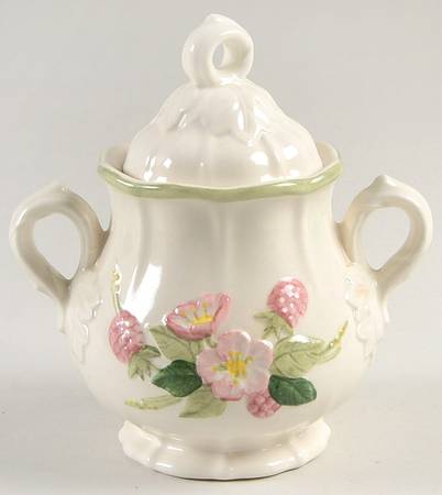 Sculptured Berry Sugar Bowl & Lid