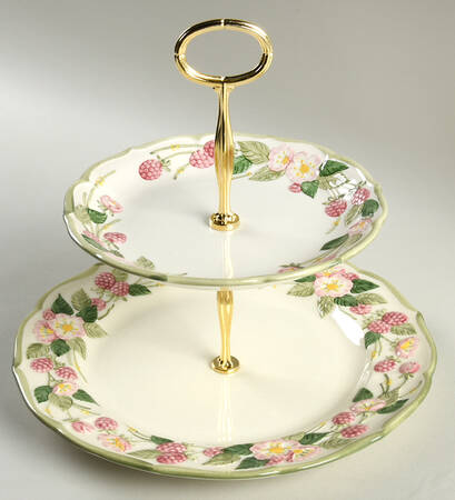 Sculptured Berry 6 5/8"-10"  2 Tiered Serving Tray (Dp, Sp) HC