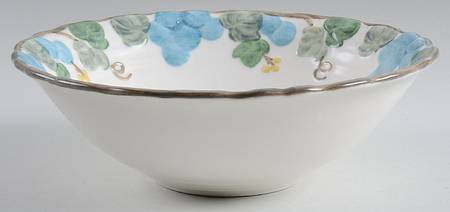 Sculptured Grape 8" Round Vegetable Bowl by Metlox - Poppytrail - Vernon
