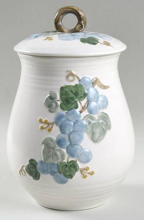 Sculptured Grape Large Canister & Lid