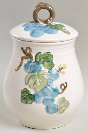 Sculptured Grape Small Canister & Lid by Metlox - Poppytrail - Vernon