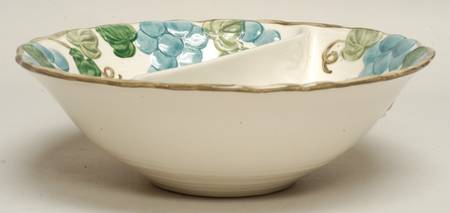 Sculptured Grape 8" Round Divided Vegetable Bowl