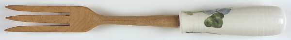 Sculptured Grape Salad Serving Fork with Wood Prongs