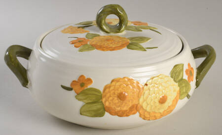 Sculptured Zinnia Round Covered Vegetable