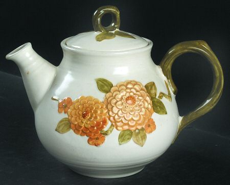 Sculptured Zinnia Teapot & Lid