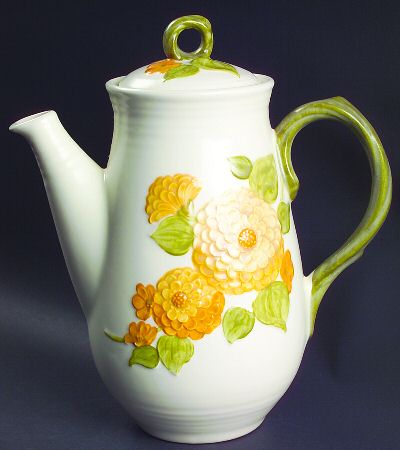 Sculptured Zinnia Coffee Pot & Lid
