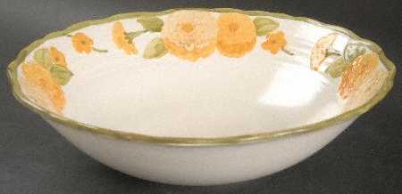 Sculptured Zinnia 9" Round Vegetable Bowl