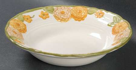 Sculptured Zinnia Rim Soup Bowl by Metlox - Poppytrail - Vernon