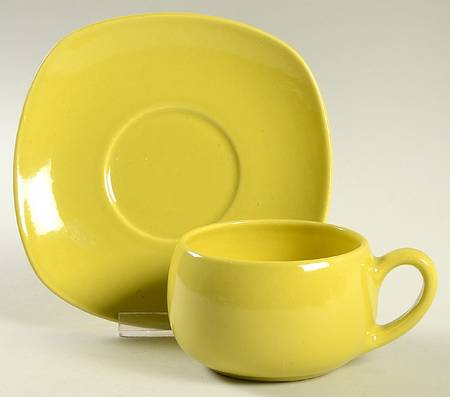 Shoreline Chartreuse Flat Cup & Saucer Set