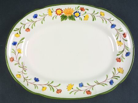Spring Garland 11" Oval Serving Platter
