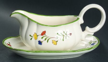 Spring Garland Gravy Boat & Underplate