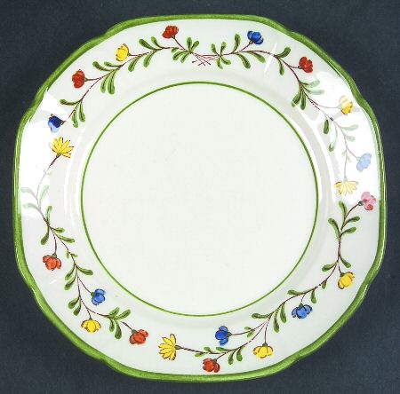 Spring Garland Square Salad Plate