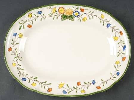 Spring Garland 13" Oval Serving Platter