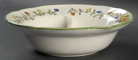 Spring Garland Round Divided Vegetable Bowl