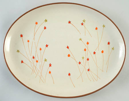 Strawflower 13" Oval Serving Platter