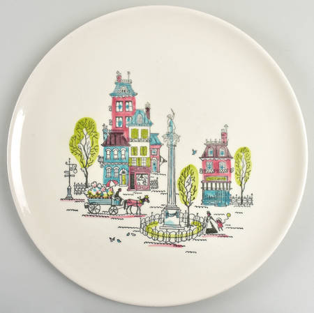 Street Scene 13" Chop Plate (Round Platter)