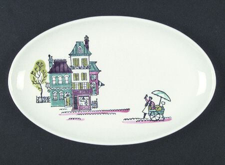 Street Scene 9" Oval Serving Platter