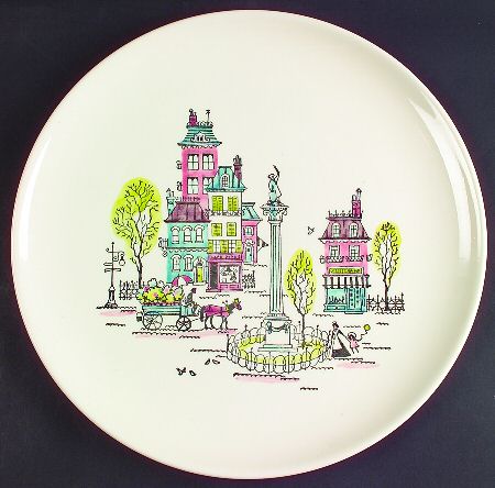 Street Scene 13" Chop Plate (Round Platter)