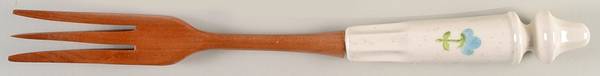 True Blue Salad Serving Fork with Wood Prongs