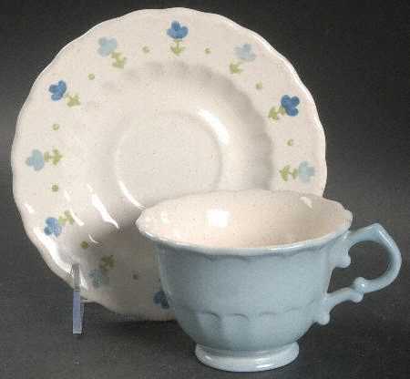 True Blue Footed Cup & Saucer Set