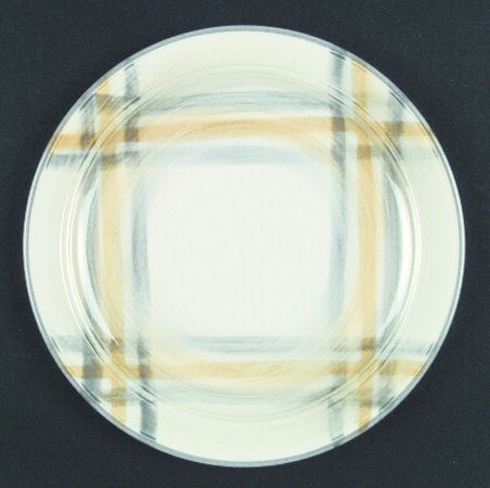 Tweed Grey and Yellow Luncheon Plate