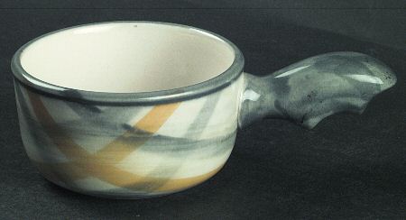 Tweed Grey and Yellow Chicken Pie Server No Lid