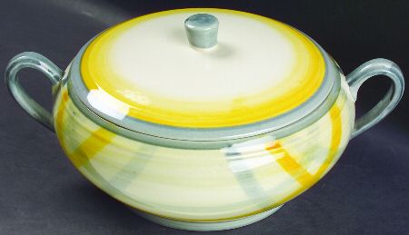 Tweed Grey and Yellow 2.25 Qt Round Covered Casserole