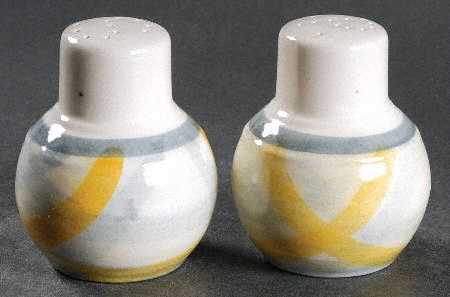Tweed Grey and Yellow Salt & Pepper Set