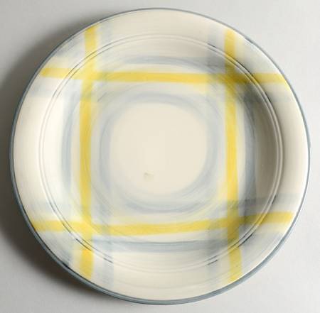 Tweed Grey and Yellow 12" Chop Plate (Round Platter)
