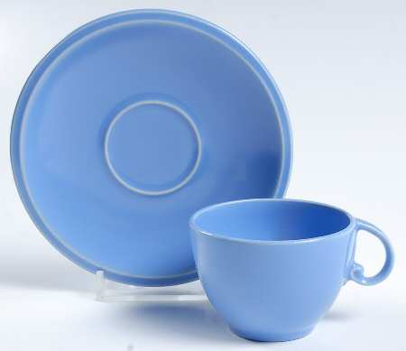 Ultra California Blue (Aster) Flat Demitasse Cup & Saucer Set