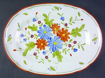 Vernon Bouquet 13" Oval Serving Platter