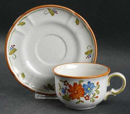 Vernon Bouquet Flat Cup & Saucer Set