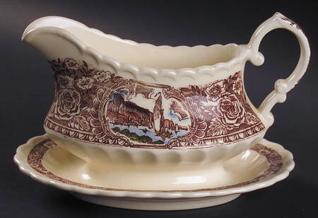 Vernon's 1860 Gravy Boat with Attached Underplate