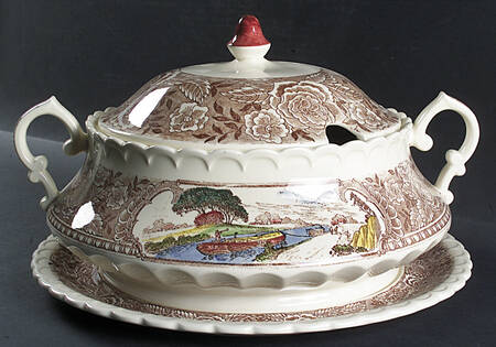 Vernon's 1860 Tureen & Lid w/Underplate