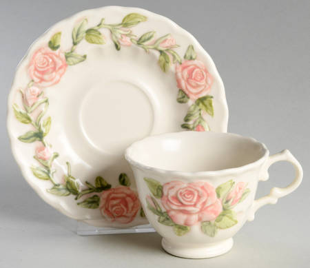 Vernon Rose Pink Footed Cup & Saucer Set
