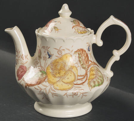 Vernon Rose Yellow Teapot & Lid