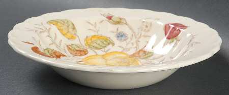 Vernon Rose Yellow Rim Fruit/Dessert (Sauce) Bowl by Metlox - Poppytrail - Vernon