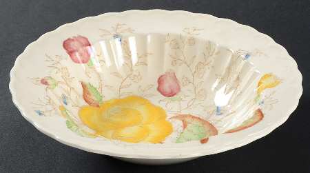 Vernon Rose Yellow 9" Round Vegetable Bowl by Metlox - Poppytrail - Vernon